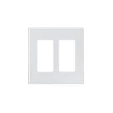 Tapa de cristal para apagador o atenuador, 2 espacios.