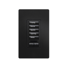 (RadioRA2) Teclado seetouch 5 botones, 2 botones subir/bajar, programe escenas diferentes en cada botón.