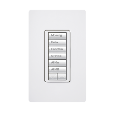 (RadioRA2) Teclado seetouch 6 botones, 2 botones subir/bajar, programe escenas diferentes en cada botón.