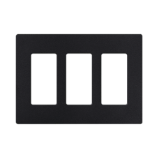 Tapa Color Blanco Negro Satin para interruptor o dimmer Lutron, 3 gang, limpio y moderno