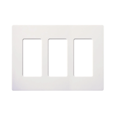 Tapa Color Blanco Snow para interruptor o dimmer Lutron, 3 gang, limpio y moderno