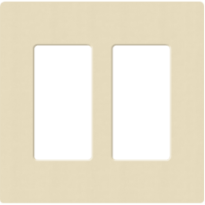Placa de pared 2 espacios, para atenuador (dimmer), apagador ó control remoto inalámbrico LUTRON.