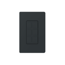 Placa de 6 puertos, color negro night.