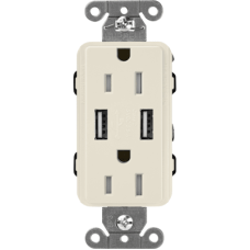 Receptáculo 15 A con puerto USB