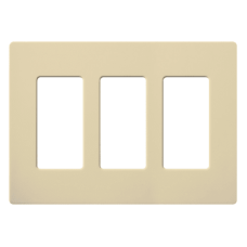 Placa de pared 3 espacios, color blanco, para atenuador (dimmer), switch ó control remoto PICO inalámbrico.