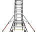 Escalera de Fibra de Vidrio  con Jaula de 8'-14' (2.44 - 4.27 m). Con Ajuste en Ruedas (RATCHET™ Leveler) (SKU:18515-817).