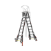 Escalera de Fibra de Vidrio  con Jaula de 8'-14' (2.44 - 4.27 m). Con Ajuste en Ruedas (RATCHET™ Leveler) (SKU:18515-817).