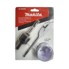 Juego para instalación de cerraduras con broca sierra  bi-metal y juego de brocas tipo manita (bim 2-1/8”, adaptador con broca piloto plano (1x6”).