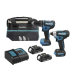 Kit de Rotomartillo Atornillador DHP485Z + Atornillador de Impacto DTD157Z, incluye 2 Baterías BL1815N, 1 Cargador DC18SD y Maleta de lona.