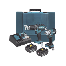 Kit de Rotomartillo Atornillador DHP482 + Atornillador de Impacto DTW301, incluye 2 Baterías BL1850B, 1 Cargador DC18SD y Maletín Plastico