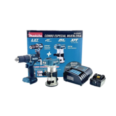 kit de Rotomartilló DHP487 +Fresadora Multifuncional DRT50, Incluye 1 Cargador Rápido DC18SD y 1 Batería li-Ion de 5.0 Ah Modelo BL1850B.
