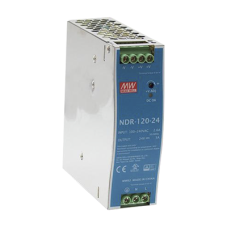 Fuente de poder industrial de 120 W, salida 24 Vcc 5A, entrada 90~264 VCA, Montaje en riel DIN,