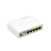 (hEX PoE LITE) RouterBoard, 5 Puertos Fast Ethernet, 4 con PoE Pasivo, 1 Puerto USB