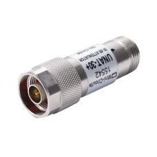 Atenuador en Línea de 30 dB, 0.5 Watt Máx., CD-6 GHz, Conectores N Macho-Hembra. Atenuador en Línea de 30 dB, 0.5 Watt Máx., CD-6 GHz, Conectores N Macho-Hembra.