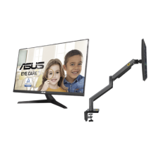 Kit de Montaje de Escritorio Articulado + Monitor Profesional Ultra Delgado 27” Full HD