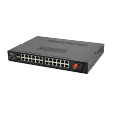 Switch WISP PoE Administrable de 26 puertos (24 PoE Gigabit + 2 SFP) entrada de 9-72 Vcc Switch WISP PoE Administrable de 26 puertos (24 PoE Gigabit + 2 SFP) entrada de 9-72 Vcc