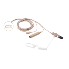 Kit de Micrófono-Audífono  profesional beige de 3 cables para radios Motorola EP350, EP450, EP450S, DEP450, MAG ONE A8, Hytera TC500/600