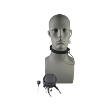 Micrófono de garganta de correa ajustable  con tubo acústico transparente,  con PTT grande con entrada para PTT de anillo  para radios Motorola GP300/ DEP450 Y HYTERA SERIES TC500/600/700, PD506