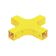 Accesorio de 4 Vías Horizontal, Con Ángulos a 90º, Para Canaletas FiberRunner™ 2X2, Color Amarillo