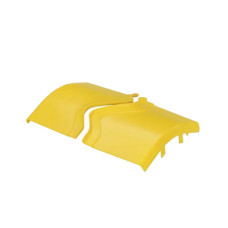 Tapa de Bajada Vertical Exterior de 45º, Para uso con Canaletas 12X4 FiberRunner™, Color Amarillo Tapa de Bajada Vertical Exterior de 45º, Para uso con Canaletas 12X4 FiberRunner™, Color Amarillo