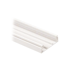Base para canaleta T-45, de PVC rígido, con cinta adhesiva y orificios pre-perforados para montaje, 60.3 x 18.5 x 2400 mm, Color Blanco Mate