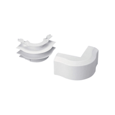 Esquinero exterior, para uso con canaleta T45, Material PVC Rígido, Color Blanco Mate Esquinero exterior, para uso con canaleta T45, Material PVC Rígido, Color Blanco Mate