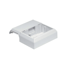 Caja Superficial Con Bisagras de Instalación a Presión, Para Canaletas T45, Material PVC Rígido, Color Blanco Mate