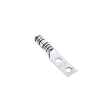 Terminal de Compresión de Barril Largo, de Dos Orificios de 1/4, para Cable 1/0 AWG, Espacios Entre Orificios de 0.63in Terminal de Compresión de Barril Largo, de Dos Orificios de 1/4, para Cable 1/0 AWG, Espacios Entre Orificios de 0.63in