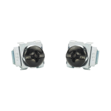 Kit de 100 Tornillos y 100 Tuercas Enjauladas #12-24, Para Uso en Gabinetes o Racks con Rieles con Orificios Cuadrado