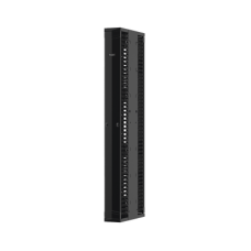 Organizador Vertical PatchRunner™ Mejorado, Doble (Frontal y Posterior), Para Rack Abierto de 45 Unidades, 12in de Ancho, Color Negro