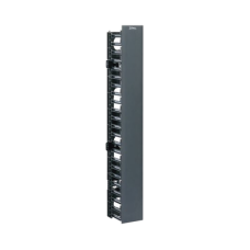 Organizador Vertical NetRunner, Sencillo (Solo Frontal), Para Rack Abierto de 45 Unidades, 4.9in de Ancho, Color Negro