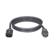 Cable de Alimentación Eléctrica Con Bloqueo de Seguridad, de IEC C14 a IEC C13, 1.2 Metros de Largo, Color Negro, Paquete de 10 Piezas