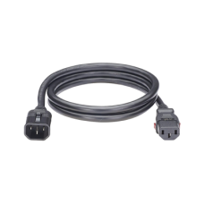 Cable de Alimentación Eléctrica Con Bloqueo de Seguridad, de IEC C14 a IEC C13, 1.8 Metros de Largo, Color Negro, Paquete de 10 Piezas