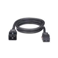 Cable de Alimentación Eléctrica Con Bloqueo de Seguridad, de IEC C20 a IEC C19, 60 cm de Largo, Color Negro, Paquete de 10 Piezas