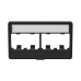 Placa de Mobiliario Modular Estándar, Salidas Para 4 Puertos Mini-Com, Con Espacio Para Etiquetas, Color Negro