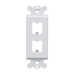 Marco de Módulo Dúplex, Para Placas Frontales Estándar GFCI, Acepta 2 Módulos Mini-Com, Color Blanco