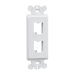 Marco de Módulo Dúplex, Para Placas Frontales Estándar GFCI, Acepta 2 Módulos Mini-Com, Color Blanco