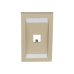 Placa de Pared Vertical Ejecutiva, Salida Para 1 Puerto Mini-Com, Con Espacios Para Etiquetas, Color Marfil
