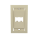 Placa de Pared Vertical Ejecutiva, Salida Para 2 Puertos Mini-Com, Con Espacios Para Etiquetas, Color Marfil