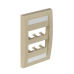 Placa de Pared Vertical Ejecutiva, Salida Para 6 Puertos Mini-Com, Con Espacios Para Etiquetas, Color Marfil