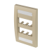 Placa de Pared Vertical Ejecutiva, Salida Para 6 Puertos Mini-Com, Con Espacios Para Etiquetas, Color Marfil