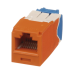 Conector Jack RJ45 Estilo TG, Mini-Com, Categoría 6A, de 8 Posiciones y 8 Cables, Color Naranja