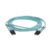 Jumper de Fibra Óptica Multimodo 50/125 OM4, LC-LC Duplex, OFNR (Riser), Color Aqua, 15 Metros (49.21 Pies)