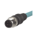 Cable de Conexión IndustrialNet Cat5e, de M12 D-Code Macho Recto a M12 D-Code Macho Angulado, Blindado S/FTP, Forro TPO, Color Azul Cerceta, 1 Metro