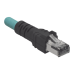 Cable de Conexión IndustrialNet Cat5e, de M12 D-Code Macho a Plug RJ45, Blindado S/FTP, Forro TPO, Color Azul Cerceta, 5 Metros