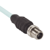Cable de Conexión IndustrialNet Cat6A, Con Conector Recto M12 X-Code Macho en Ambos Extremos, Blindado SF/UTP, Forro TPO, Color Azul Cerceta, 5 Metros