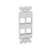 Marco de Módulo Dúplex, Para Placas Frontales Estándar GFCI, Acepta 4 Módulos Keystone, Color Blanco