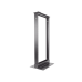 Rack de Dos Postes Estándar de 19 in, Rieles Numerados y Roscados #12-24, Fabricado en Aluminio, 24 Unidades de Rack, Color Negro