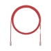 Cable de Parcheo TX6, UTP Cat6, Diámetro Reducido (28AWG), Color Rojo, 2.13 Metros (7 Pies)