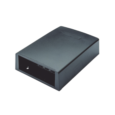 Caja de Montaje en Superficie, con Accesorio para Resguardo de Fibra Óptica, para 12 Módulos Mini-Com, Color Negro